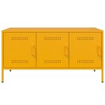 vidaXL Meuble TV jaune moutarde 100 5x39x50 5 cm acier
