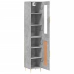 vidaXL Buffet haut Gris béton 34 5x34x180 cm Bois d'ingénierie