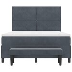 vidaXL Lit Box Spring avec Matelas & Banc Gris Foncé 140x200 cm Velours