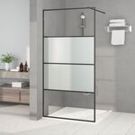vidaXL Paroi de douche Noir 100x195 cm Verre ESG demi-dépoli
