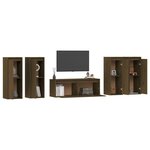 vidaXL Meubles TV 5 Pièces Marron miel Bois massif de pin
