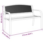 vidaXL Banc de jardin 119 cm noir acier