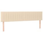 vidaXL Sommier à lattes de lit matelas et LED crème 120x190 cm tissu