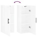 vidaXL Armoire murale blanc brillant 34 5x34x90 cm