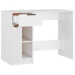 Bureau table poste de travail meuble d'ordinateur informatique étude 100 x 50 x 75 cm bois d'ingénierie blanc 02_0023497