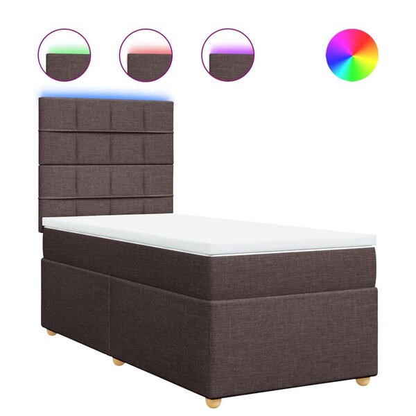 vidaXL Sommier à lattes de lit avec matelas Marron foncé 90x200 cm