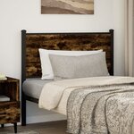 vidaXL Tête de lit chêne fumé 107 cm bois d'ingénierie et acier