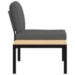 vidaXL Banc de jardin avec coussins noir aluminium
