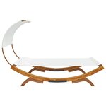 vidaXL Lit repos avec auvent 165x203x126 cm Bois courbé massif Crème