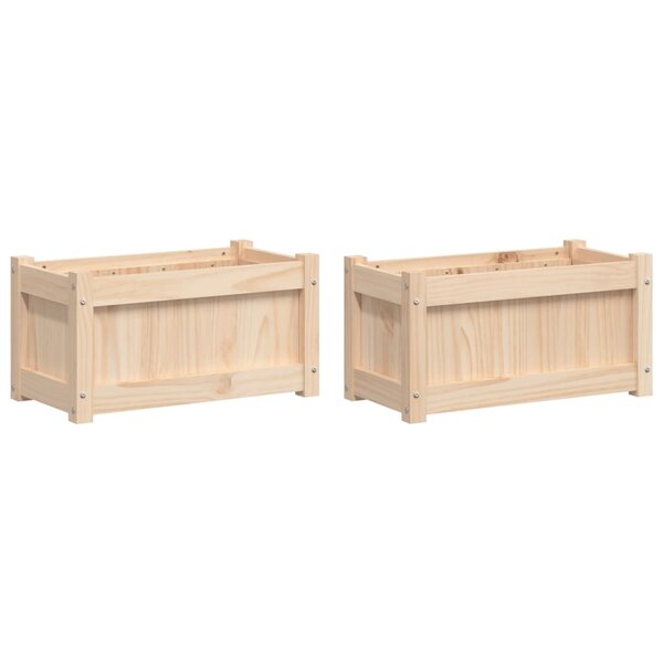 vidaXL Jardinières 2 Pièces bois de pin massif