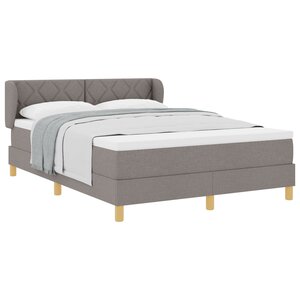 Lit à ressort vidaXL avec matelas en taupe  140x190 cm  tissu
