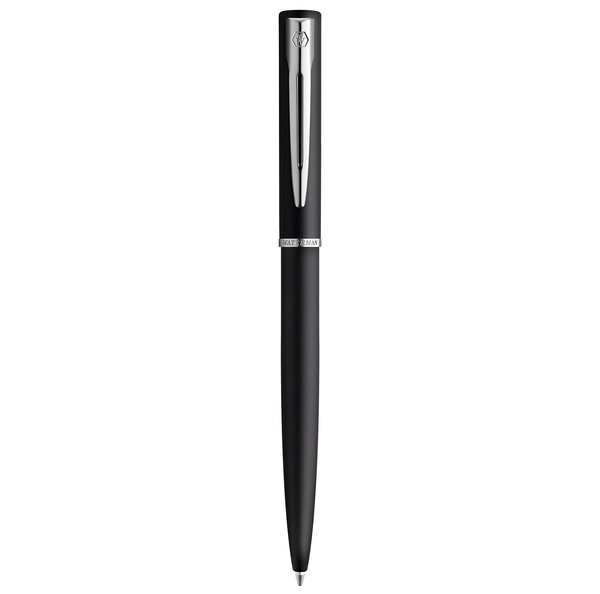 Waterman graduate allure stylo bille   laque noire satinée  recharge encre bleue pointe moyenne  coffret cadeau