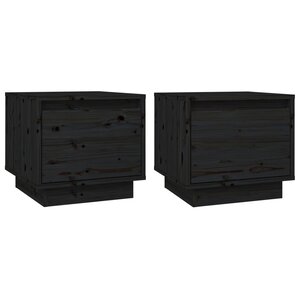 vidaXL Tables de chevet 2 Pièces Noir 35x34x32 cm Bois de pin solide