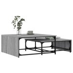 vidaXL Tables basses gigognes 2Pièces sonoma gris bois d'ingénierie métal