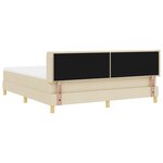 Lit Box Spring vidaXL avec Matelas Crème 180x200 cm Tissu