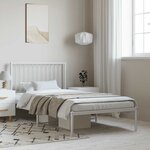 vidaXL Cadre de lit métal sans matelas et tête de lit blanc 100x200 cm