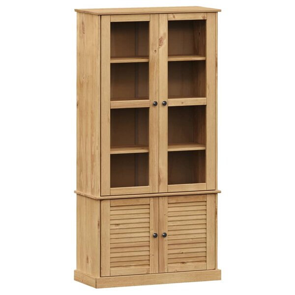 vidaXL Vitrine en verre VIGO 85x35x170 cm bois massif de pin
