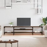 vidaXL Meuble TV chêne marron 201x35x45 cm bois d'ingénierie et fer