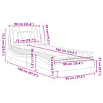 vidaXL Lit avec matelas blanc 90x190 cm similicuir
