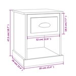 vidaXL Table de chevet chêne fumé 39x39x47 5 cm bois d'ingénierie