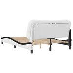 vidaXL Cadre de lit avec lumières LED blanc noir 120x200 cm similicuir