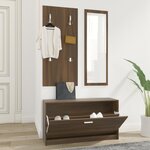 vidaXL Ensemble d'armoires à chaussures 3-en-1 Chêne marron