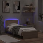 vidaXL Cadre de lit tête de lit et lumières LED chêne sonoma 75x190 cm