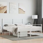 vidaXL Cadre de lit métal sans matelas et pied de lit blanc 160x200 cm