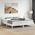 vidaXL Cadre de lit sans matelas blanc 200x200 cm bois massif de pin