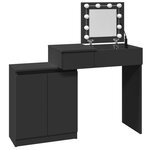 vidaXL Coiffeuse avec LED noir 115x37x110 5 cm