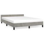 vidaXL Cadre de lit avec tête de lit Gris clair 140x200 cm