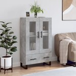 vidaXL Buffet haut gris béton 69 5x31x115 cm bois d'ingénierie