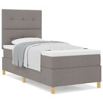 vidaXL Lit ressort avec matelas Taupe 90x200 cm Tissu