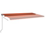 vidaXL Auvent automatique rétractable poteaux 6x3 m Orange et marron