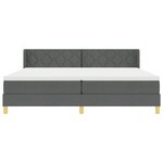 vidaXL Lit à ressorts avec matelas gris foncé 200x200 cm en tissu