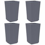 vidaXL Jardinières 4 Pièces gris 32 5x32 5x57 cm polypropylène