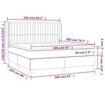 vidaXL Sommier à lattes de lit avec matelas Gris foncé 160x200cm Tissu