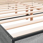 vidaXL Cadre de lit sonoma gris 135x190 cm bois d'ingénierie et métal