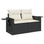 vidaXL Salon de jardin avec coussins 13 Pièces noir résine tressée