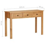 vidaXL Coiffeuse 110x40x75 cm Bois de chêne massif