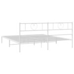 vidaXL Cadre de lit métal avec tête de lit blanc 183x213 cm
