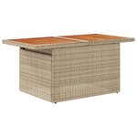 Ensemble de Canapés de Jardin de 9 Pièces avec Coussins Beige Poly Rattan Acacia