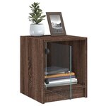 vidaXL Tables de chevet et portes vitrées 2Pièces chêne marron 35x37x42cm