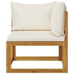Salon de jardin meuble d'extérieur ensemble de mobilier 6 pièces avec coussin crème bois d'acacia solide 02_0016623