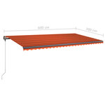 vidaXL Auvent manuel rétractable sur pied 600x300 cm Orange et marron
