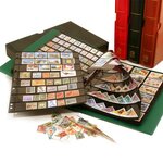 Album INITIA : étui + reliure (Bleu) - Classeur à anneaux pour timbres