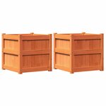 vidaXL Jardinières 2 Pièces cire marron bois de pin massif