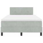 Lit coffre avec matelas et lumière LED gris clair 120x200 cm en velours