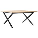 vidaXL Table basse cadre en X 90x90x45 5cm bois de pin massif et fonte