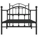 vidaXL Cadre de lit métal sans matelas avec pied de lit noir 90x190 cm